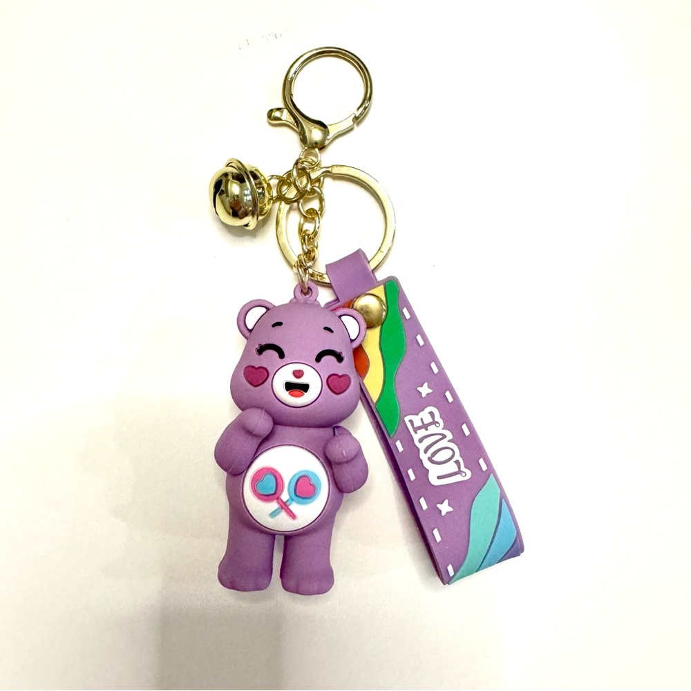 Care Bears Purple Bear Keychain Purse Backpack Charm